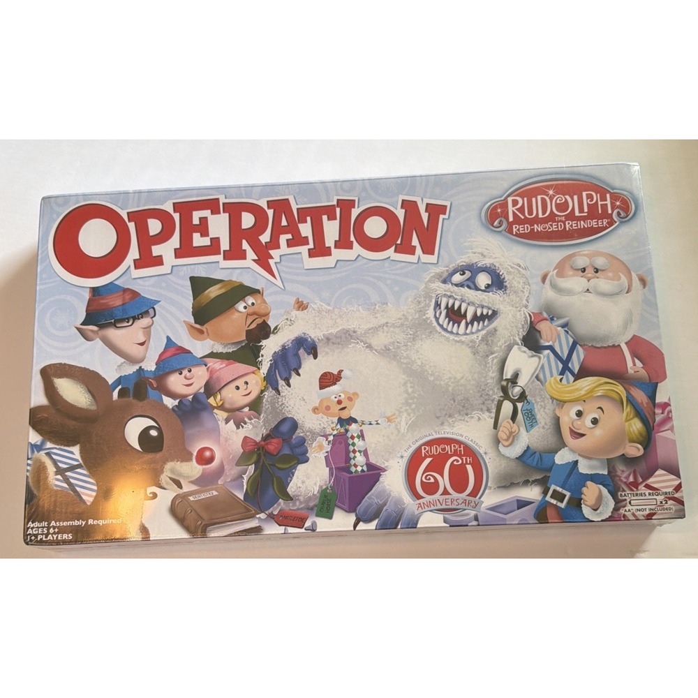 Operation: Rudolph The Red Nosed Reindeer 60th Anniversary Board Game Christmas